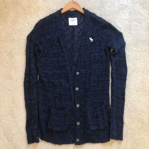Abercrombie Navy Blue Long Cardigan Sweater (XS/S)